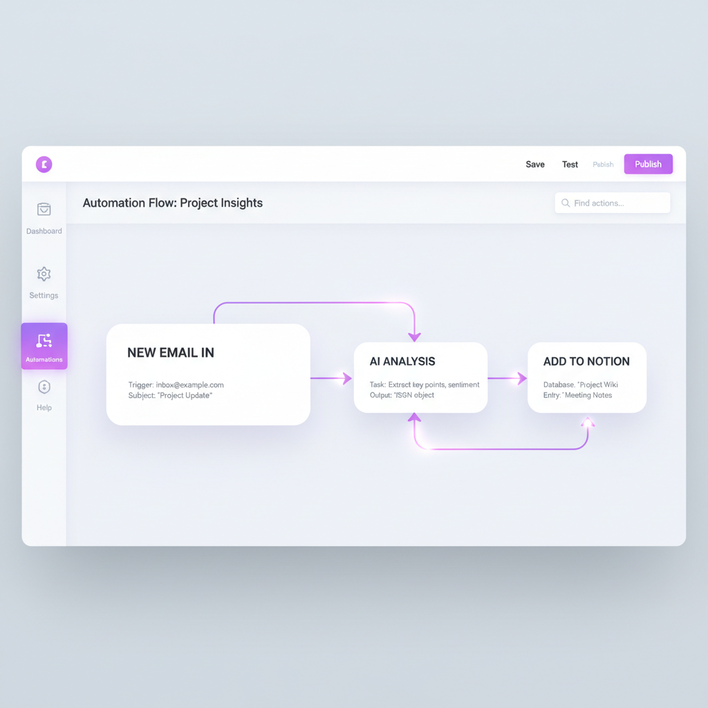 Interface de création de règles d'automatisation.