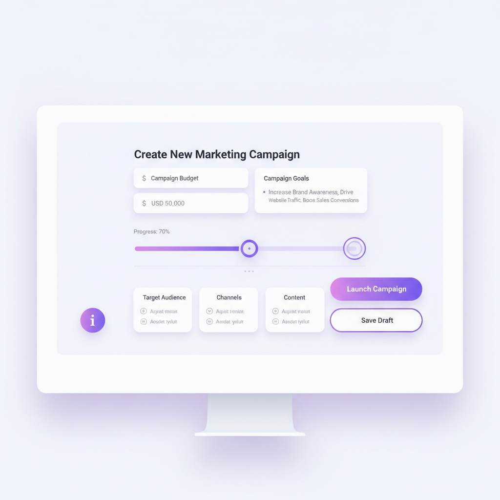 Interface de création de campagne pour les marques.